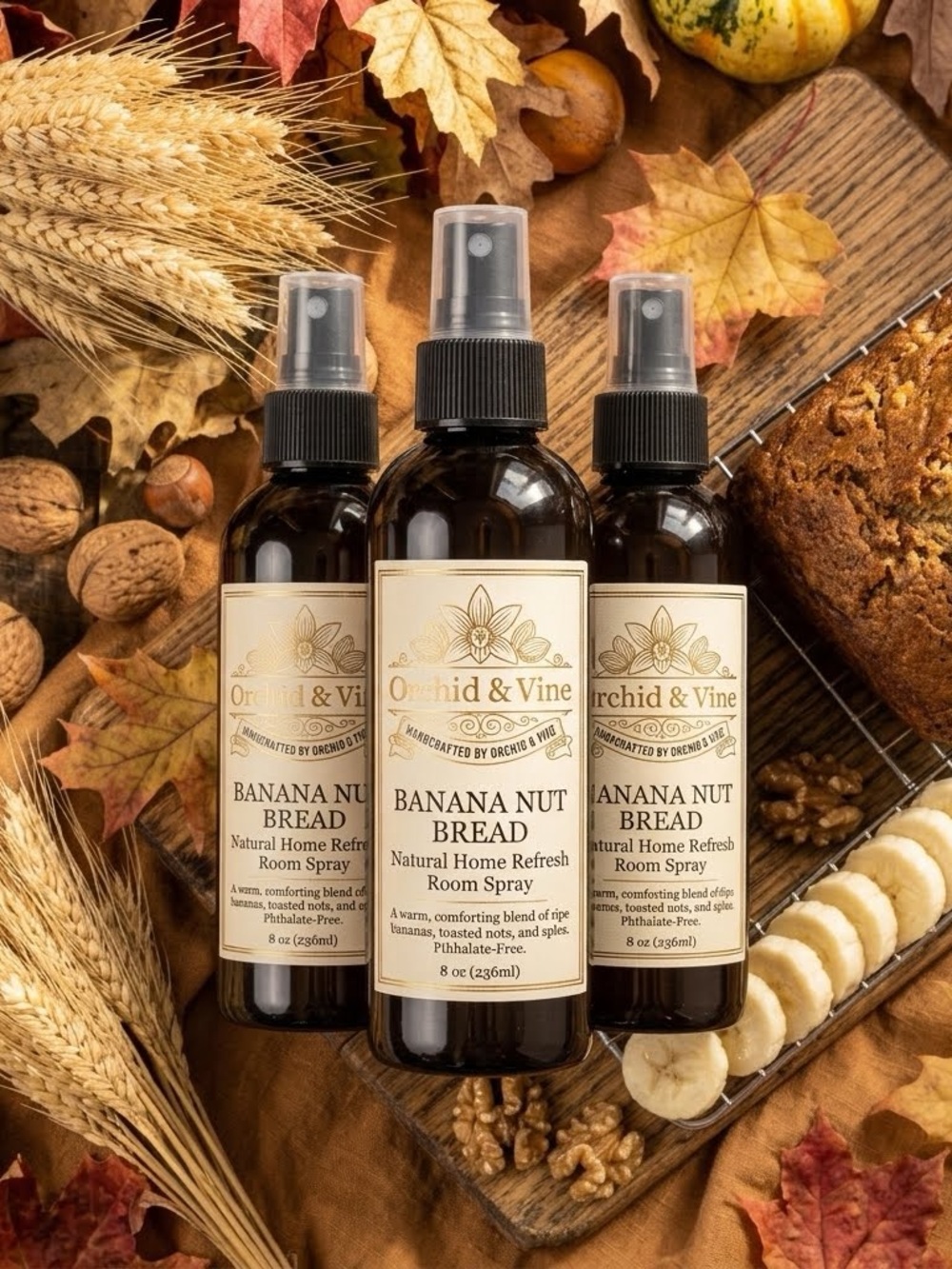 Orchid & Vine Banana Nut Bread Room & Linen Spray Warm Home Refresh